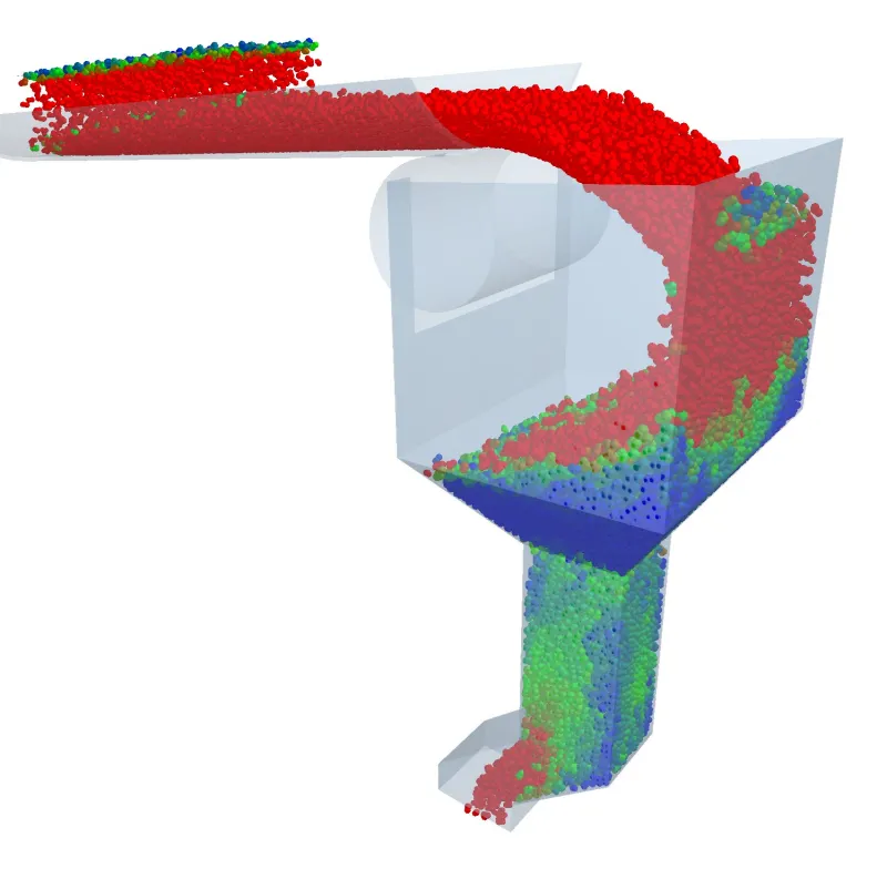 Imagem ilustrativa de Análise de Escoamentos de Fluxos Granulados (DEM)